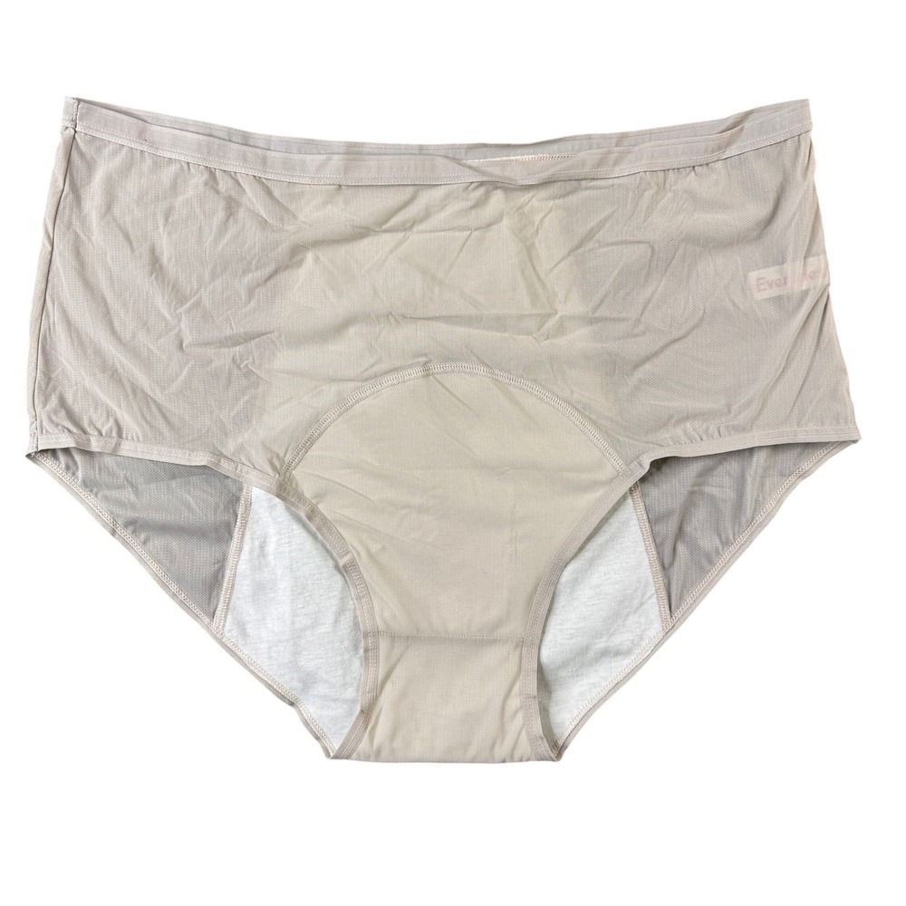 Everdries Leakproof High Waist Period Underwear Beige Plus Size 2XL Mesh Briefs
